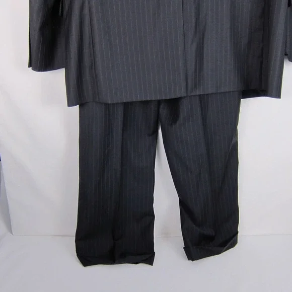 Jos A Bank 44R 39x30 Black Check Gordon 100% Wool Mens Jacket Pants Suit - Picture 10 of 16